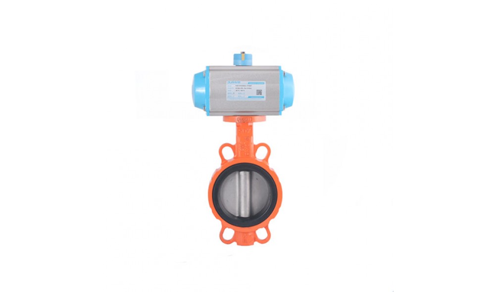 Wafer Type GG-25 Nickel Flap Butterfly Valve with Pneumatic Actuator DURAVIS