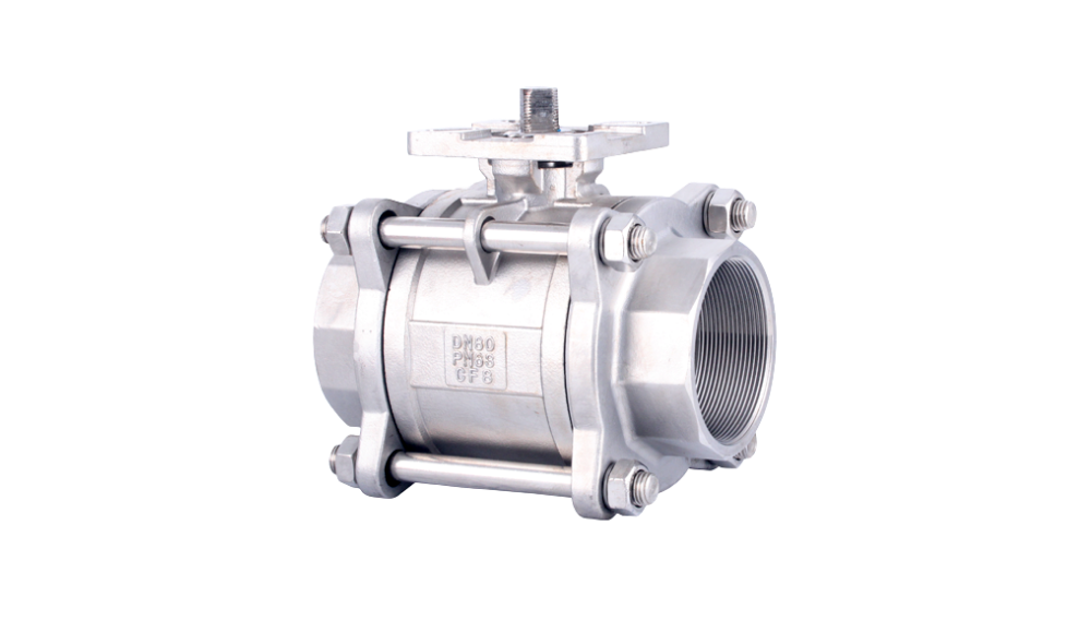 Stainless Steel 3 Piece Ball Valve with Shaft Outlet DURAVIS